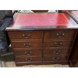 A 20th century mahogany pedestal desk,