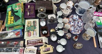A Galvanometer together with Volt meters, Corgi and other model cars, Adams pottery mugs,