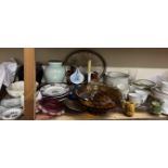 A Royal Doulton Rondelay pattern part tea service together with Doulton harvestware jug, glasswares,