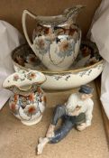 A Royal Doulton jug and basin set,