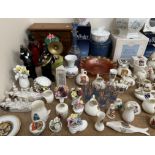 A large collection of crested wares including Goss, Arcadian,