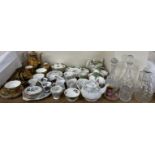 A Royal Albert Masquerade pattern part tea service together with a Royal Albert Silver Maple