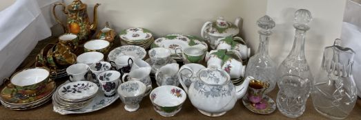 A Royal Albert Masquerade pattern part tea service together with a Royal Albert Silver Maple