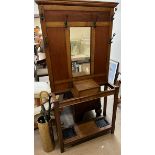 A 20th century oak hallstand,