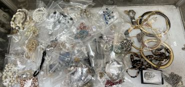 Assorted costume jewellery including necklaces,