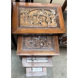 A carved Chinese quartetto nest of tables,