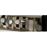 A Gentleman's Lorus chronograph together with a collection of Gentleman's wristwatches including