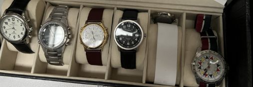 A Gentleman's Lorus chronograph together with a collection of Gentleman's wristwatches including