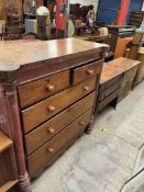 A Victorian oak chest,