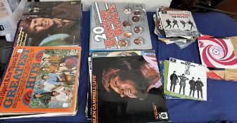 Assorted records including Glen Campbell, The Beatles,