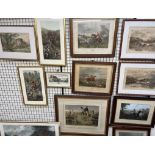 William Wall A ruin Watercolour Signed Together with a large quantity of hunting prints and other