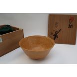 A Chawan tea bowl, in the Ki-Seto style, 14cm diameter,
