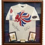 Olympic Games: an official GB team t-shirt, signed by Steve Redgrave and Matthew Pinsent,