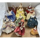 A large collection of Royal Doulton figures including Winter HN5314, Autumn HN5323, Summer HN5322,
