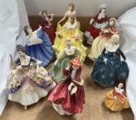 A large collection of Royal Doulton figures including Winter HN5314, Autumn HN5323, Summer HN5322,