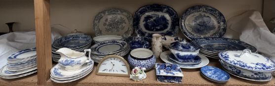 Assorted blue and white pottery plates decorated in the Lambton Hall, Durham,