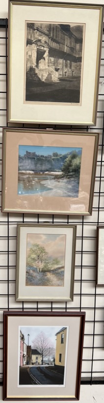 E J Mayberry Chepstow Castle Watercolour Signed Together with another watercolour of a woodland,