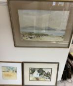 W Eggington Landscape scene Watercolour Signed Together with two other watercolours