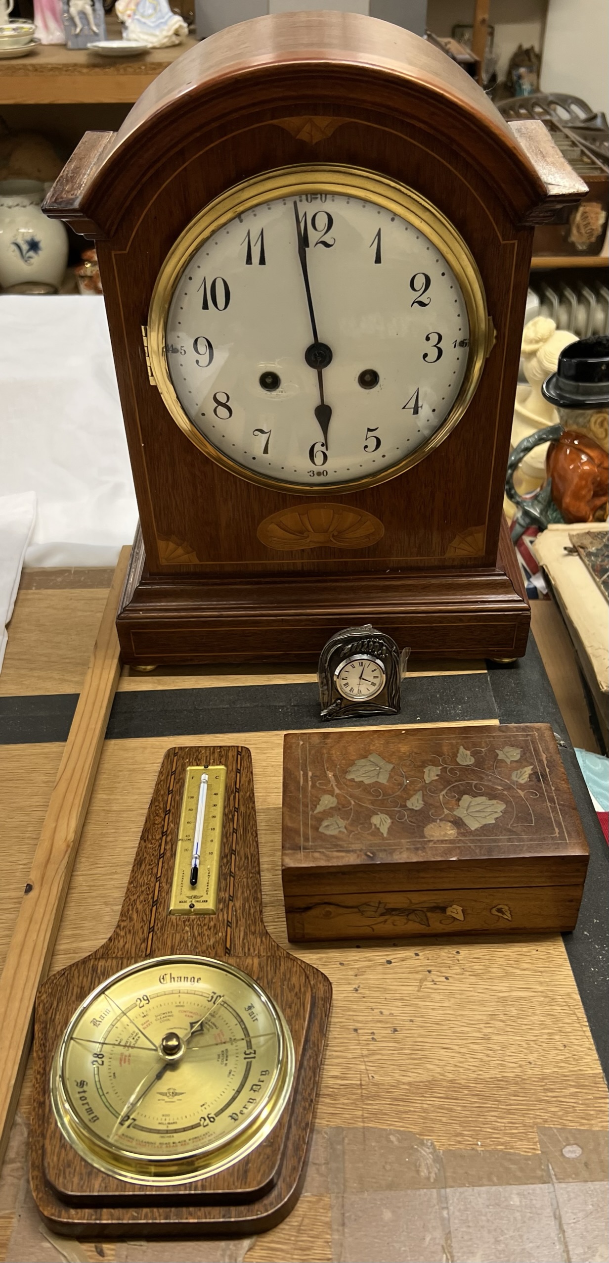 A 19th century style mahogany bracket clock,