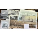 W J Leatham Ships on a choppy sea Watercolour Together with a companion by the same hand and a