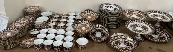 An extensive matched Royal Crown Derby 2451 pattern part tea set comprising twenty seven side