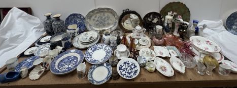 A large lot including a Royal Worcester vase of spherical shape with a gilt decorated yellow ground