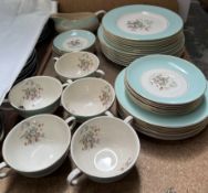 A Crown Ducal floral pattern part dinner set