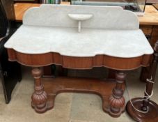 A Victorian mahogany marble topped dressing table,