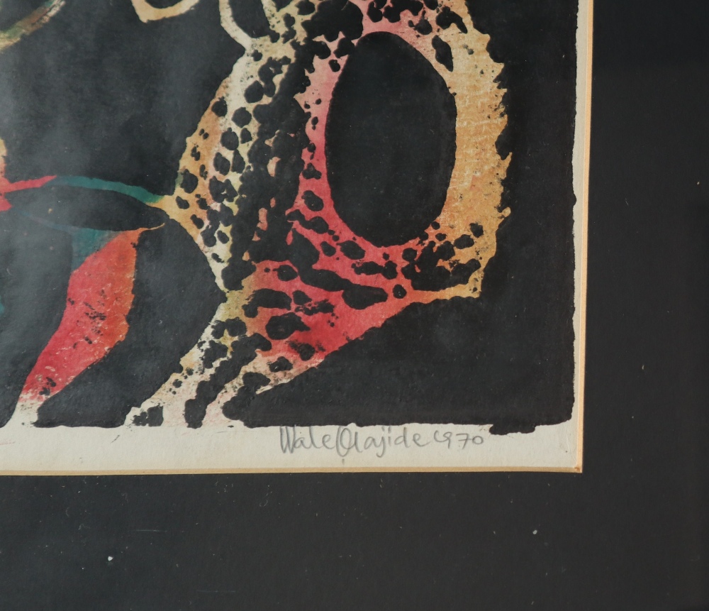Wale Olajide Sango Festival Woodblock print Signed and titled in pencil to the margin - Image 5 of 5