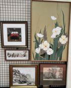 Lee Reynolds Still life study of flowers Oil on board Signed Together with a sketch of the Elms