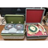 An Elpico reel to reel tape player together with a Regentone record player