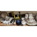 Assorted part tea sets together with decorative jugs, plates, bowls,