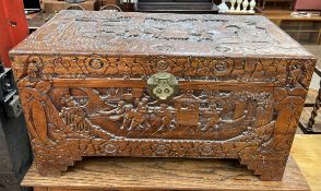 A Chinese camphor wood coffer,