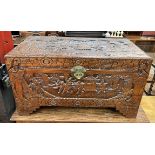 A Chinese camphor wood coffer,