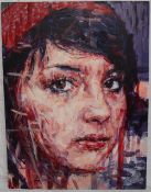 Liam O'Connor Head portrait of a young lady looking outwards Oil on canvas 122 x 81cm ***Artists