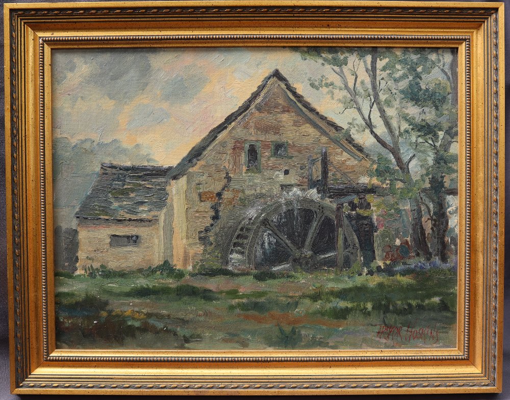 Trevor Hoskins Watermill Oil on board Signed 43 x 57. - Image 2 of 4