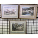 Arthur Miles Laugharne Watercolour Signed and label verso Together with two other Arthur Miles