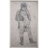 Sir Bernard Partridge A full length portrait of a gentleman Pencil sketch 31.