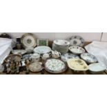 A continental porcelain part dinner set together with various plates, vase, ashtray,