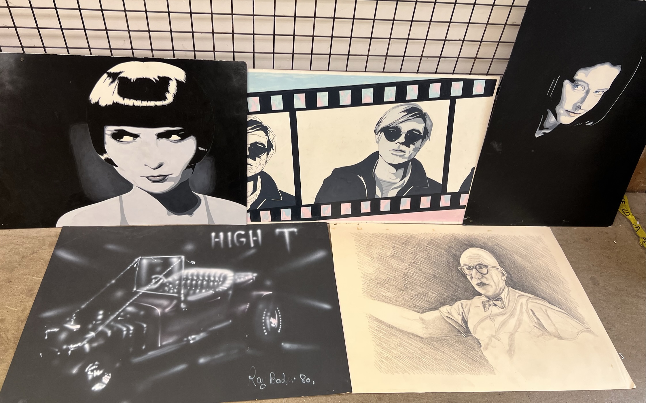 A collection of decorative iconic pictures including Any Warhol etc