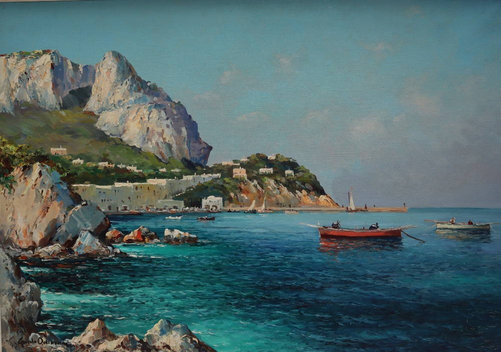 Guido O'Dierna A view of Naples Oil on canvas Signed 48 x 69cm - Image 2 of 5