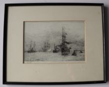 William Lionel Wyllie "The last journey" An Etching Signed in pencil to the margin 16.