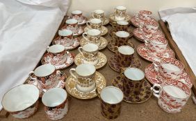 A Royal Crown Derby 2712 pattern part coffee set together with Grainger & Co Worcester part coffee