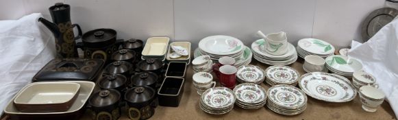 A Denby part dinner set together with a coalport part tea set and a Midwinter Enchantment pattern