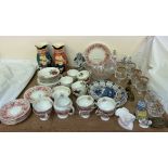 A Royal Albert "Serena" pattern part tea set together with other part tea sets, Toby jugs, plates,