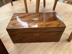 A 19th century mahogany tea caddy,