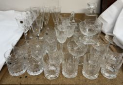 Bohemia glass tumblers together with other drinking glasses, sundae dishes,