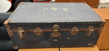 An Overpond metal bound trunk