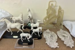 A collection of Royal Doulton horses, including Spirit of Fire, Springtime, Spirit of Tomorrow,