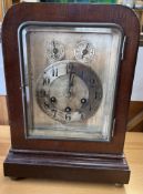 A Junghans mahogany bracket clock, with a silvered dial, Arabic numerals, Chime / Silent Dial,
